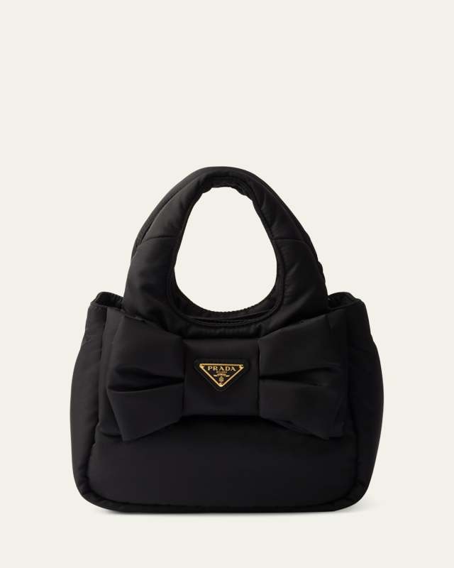 Bow Re-Nylon Top-Handle Bag